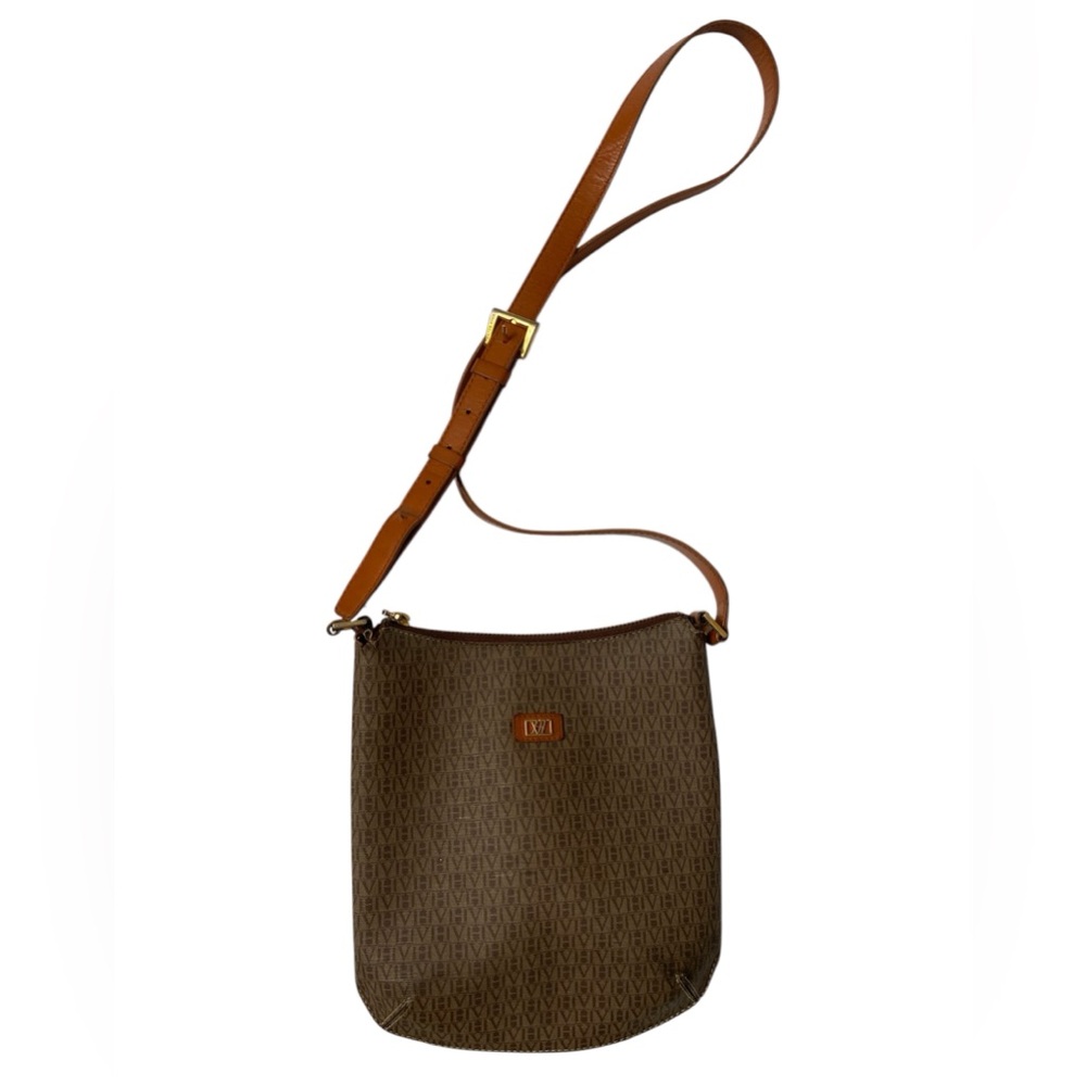 Vintage Victor HUGO Monogram Leather Crossbody Bag